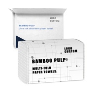 Serviettes en papier de bambou jetables multi-plis, papier toilette biodégradable, antibactérien et écologique, vente en gros