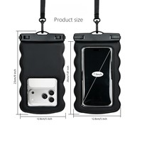Nouvelle pochette étanche 2026 pour téléphone, flottante, à bord ondulé, avec écran tactile, sac étanche pour natation et rafting, avec fenêtre pour appareil photo et cordon de cou