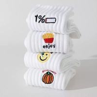 Crew Cartoon Fruit Borduurwerk Antislip Sokken Fancy Grappige Patronen Katoen Ademend Lente Tennis Eenvoudig Sport Heren Dames