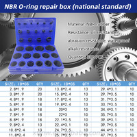 Rot-Blaue und Gelbe Boxen O-Ring Sortiment NBR Gummi FKM Silikon Dichtungsringe