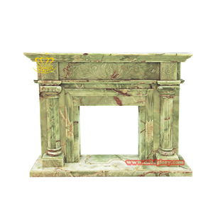 Cheminée en marbre haut de gamme personnalisée Surround moderne en pierre d'onyx pour la décoration de villa Cheminée d'extérieur pour le salon - Product Image 4