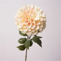 Fleurs artificielles en soie Dahlia et Chrysanthème faites à la main, pour décoration de mariage, bouquet, décoration intérieure, arrangement floral pour table de fête