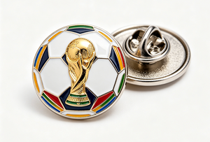 Broche de Oro de 9k con Diseño de Balón de Fútbol y Estrellas, Trofeo de la Copa Mundial de Fútbol, Joyería Clásica Unisex para Regalo - Product Image 4
