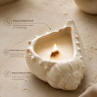 Porte-bougie en céramique décoratif de style côtier haut de gamme avec texture artisanale pour la décoration de table à la maison