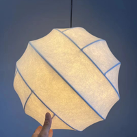 Lustre à boule LED suspendu à grand disque circulaire de Style nordique avec lampe en soie taille moyenne pour salle à manger