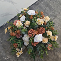 Bouquet de fleurs rouges et vertes FL-305 pour mariage, centre de table floral bordeaux pour événements, fêtes, anniversaires