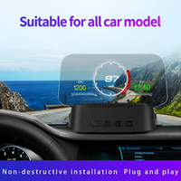 Alat Diagnostik Mobil Layar HUD Elektronik GPS C2 Terbaru, Pengukur Kecepatan, TPMS, OBD2, dan Navigasi GPS