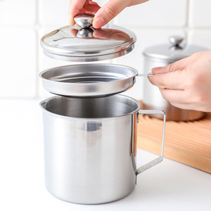 Dụng Cụ Lọc Dầu Chiên Nhà Bếp Bằng Thép Không Gỉ Hộp Đựng Nồi Lọc Dầu Mỡ + Nắp - Product Image 3