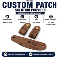Étiquettes ECO souples faites à la main personnalisées en cuir artificiel, étiquette à tricoter au laser avec logo et rivet en métal pour vêtements
