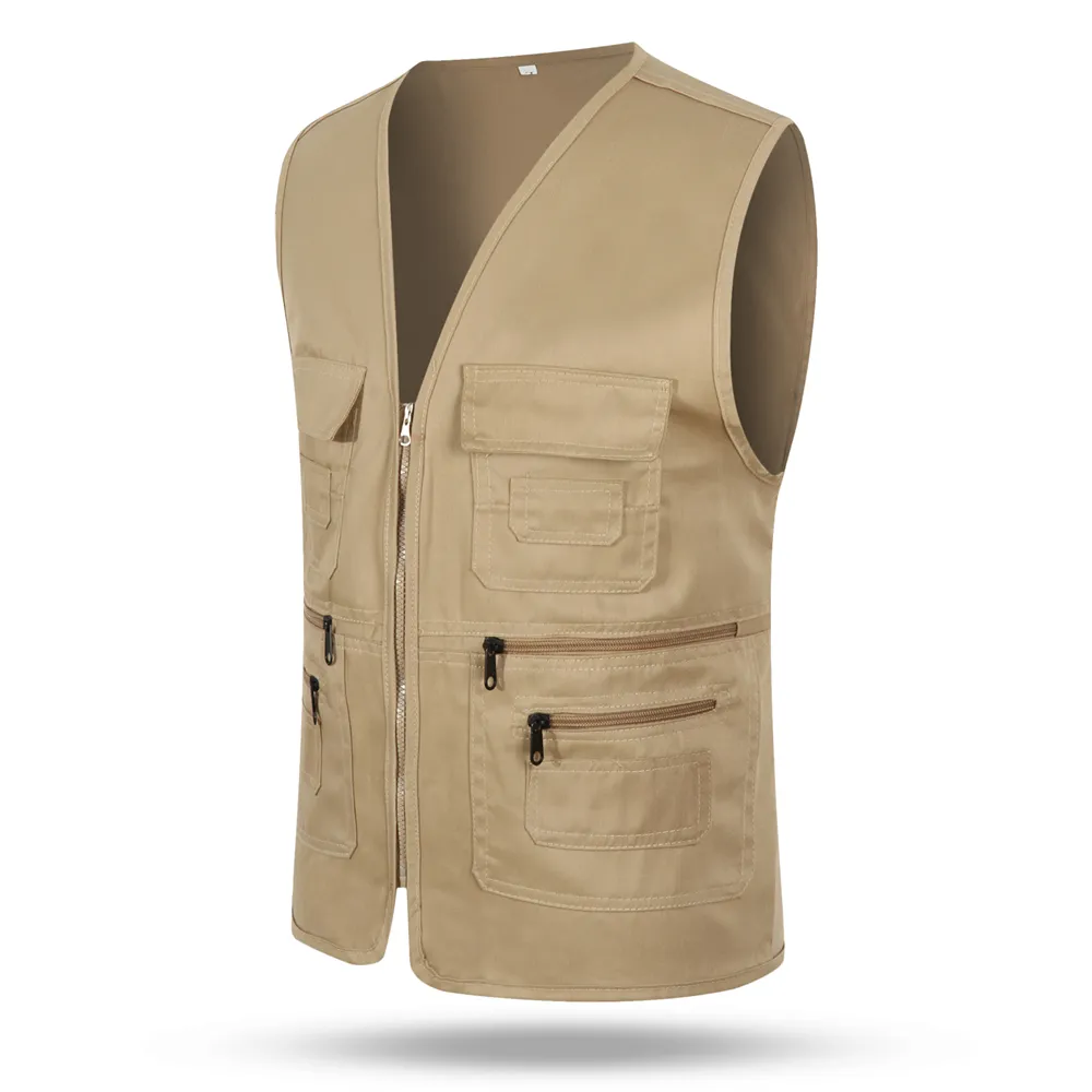 2023 wholesale high quality promotional custom work vest multi-pocket womens work vest sleeveless work vest