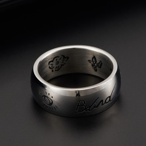 Heart Shape Titanium Steel <b>Ring</b> Men's Gold Color Index Finger Jewelry Gift - Product Image 4