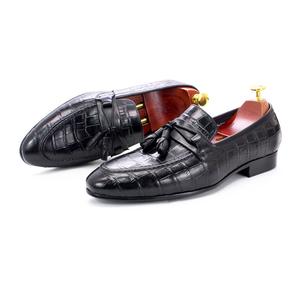 Chaussures en cuir véritable pour hommes en cuir de vache 2026, décontractées, respirantes, imprimées, pointues, plates, formelles, mocassins, chaussures pour hommes - Product Image 2