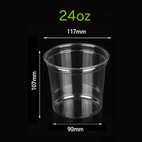 Groothandel Wegwerp Salade Verpakking 24Oz 117Mm 700Ml Transparante Voedsel Container Gekookt Voerbak Plastic Fruit Beker
