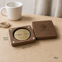 Boîte en bois de noyer personnalisée, boîte à monnaie en noyer noir massif avec couvercle magnétique, emballage cadeau de luxe fait main, vente en gros