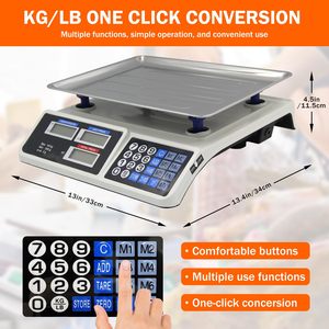 Bilance per vendita al dettaglio con doppio Display LCD bilance da 40KG 88lb per calcolo elettronico digitale - Product Image 4