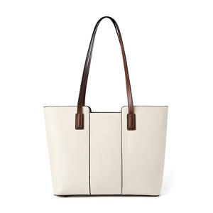 Bolso Tote de Cuero Genuino para Mujer, Elegante, Gran Capacidad, con Cierre Abierto, Versátil para Todas las Temporadas, Uso Diario y para Madres - Product Image 1