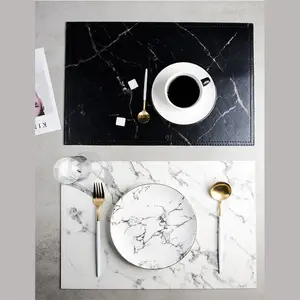 Black and White Placemats Set of 4 Marble Stone Table Mat Heat