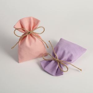 Sac cadeau en toile de coton écologique imprimé avec logo personnalisé, pochette en coton naturel avec cordon de serrage - Product Image 4