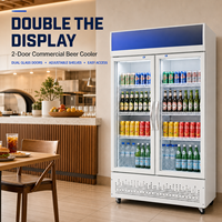 Kulkas Minuman Komersial Pintu Kaca, Pendingin Minuman Tegak, Lemari Pendingin Display untuk Bar, Hotel, Restoran, Supermarket