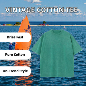 Camisetas de Hombre Tejidas Personalizables con Lavado Ácido, Estilo Vintage, 100% Algodón, Transpirables, de Secado Rápido, Alta Calidad, Elegantes, 220 Gramos - Product Image 2