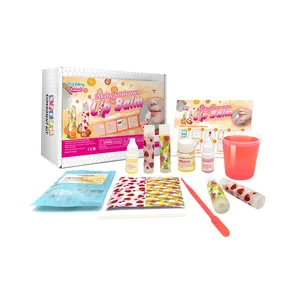 DIY Gift Makeup Science Lab For Kids Ages 8-12 Girls Safe Non-Toxic All Natural Lip Balm Kit Girls Lip Gloss Making Kit