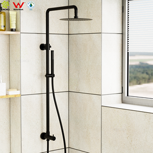 304 Edelstahl Wasserfall-Kombi-Duschset Badezimmer Inox Doppel-Duschsäule mit Wasserzulauf-Set - Product Image 1