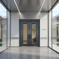 Puerta de Entrada de Aleación de Aluminio para Proyectos Hoteleros Comerciales Kalaishi, Resistente al Fuego, Estructura Estable Opcional, Puerta Frontal de Aluminio