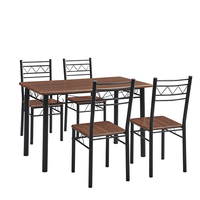 Ensemble table à manger design attrayant avec 4 chaises Ensemble table à manger en MDF + PVC DS-8024
