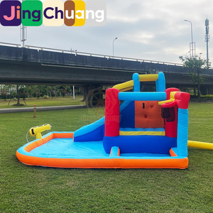 Tobogán Inflable para Exteriores, Pequeño Parque Acuático, Castillo Inflable, Trampolín con Cancha de Baloncesto para Interiores, Juguete para el Hogar - Product Image 4