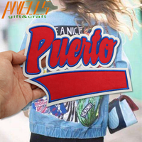 Tissu en gros de transfert de chaleur brodé Patch Badges pour chapeau vêtements Logo personnalisé fer sur Patch coudre sur des patchs de broderie