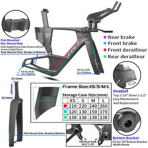 Cadre de vélo de <span class=keywords><strong>triathlon</strong></span> BXT <span class=keywords><strong>Triathlon</strong></span>-219 2026, compatible avec le changement de vitesse électronique/Di2 - Product Image 2