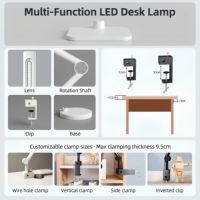 Lámpara de Escritorio LED con Base Plegable, Atenuación Táctil/Color, Fuente de Luz Única para Protección Ocular, Adecuada para Dibujo y Diseño en Escritorio