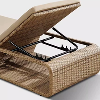 Chaise longue de loisirs moderne et portable pour l'extérieur, lit pliant en rotin durable pour hôtels, jardins, espaces ouverts, piscines et chambres