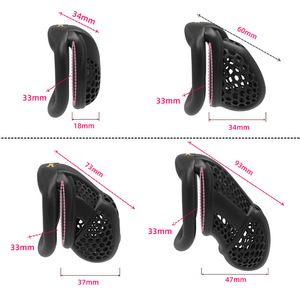 Neuer Eingebauter Kleiner Wabenförmiger Keuschheitsverschluss für Männerkäfige Alternative <span class=keywords><strong>Ring</strong></span>-Erotikspielzeuge Modell ZC020 - Product Image 2