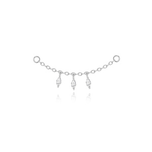 Componente de Pendiente de Plata de Ley S925 con Moissanita Marquise para Accesorios de Perforación - Product Image 1