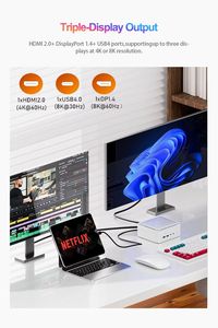 Mini PC SEEKMINI 5 6600H de 6 Núcleos, Nuevo, DDR5 hasta 64GB de Memoria de Video, NVMe SSD, WiFi6, BT5.2, para Uso Empresarial, 11 DP, USB4, PH095X, Alto Rendimiento - Product Image 5