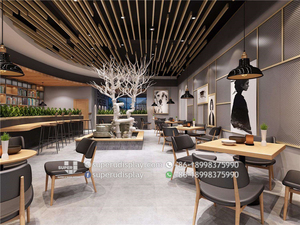 Negozio di Bubble Tea di Qualità Eccezionale con Arredamento in Legno, Design Moderno ed Elegante per Interni di Negozi di Tè al Latte Personalizzati - Product Image 6
