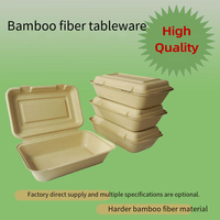 Boîte à lunch jetable en bambou biodégradable personnalisée boîtes de récipients alimentaires pliées pour restaurant plats à emporter