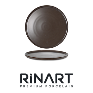 Plato Plano Reactiv Brown Ø 20 cm H 1.7 cm Apilable Porcelana Fina Impresión Digital Rinart - Product Image 4