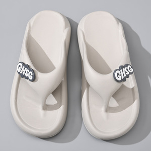 Ghsg Men's <b>Flip</b> <b>Flops</b> EVA Sole Non Slip Summer Beach Sandals Open Toe <b>White</b> Black Gray Khaki 40-45 - Product Image 2