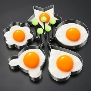 Molde para Huevos Fritos de Acero Inoxidable, Anillo para Huevos en Forma de Corazón, Resistente al Calor, Herramienta para Desayunos, Antiadherente, Fácil de Limpiar - Product Image 1