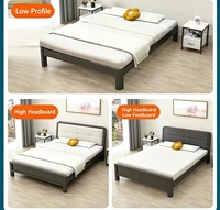Cadre de lit plateforme en acier réglable avec sommier à lattes, design moderne et minimaliste, avec tête de lit, pour chambre à coucher et usage scolaire, fournisseur de Luoyang, Henan, Chine
