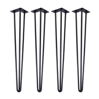 Pieds de table minimalistes en métal, style hairpin, 2 ou 3 tiges, pour table à manger