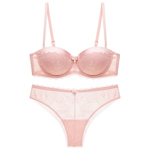 Set Intimo Donna Maturo all'Ingrosso, <span class=keywords><strong>Reggiseno</strong></span> Push-up con Coppe a Mezza Coppa Convertibili e Perizoma, Lingerie Elegante per Sposa - Product Image 6