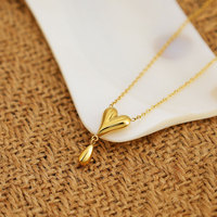 Collares Románticos 2026, Joyería Hipoalergénica de Acero Inoxidable 316L, Chapado en Oro PVD de 18k, Collar con Forma de Corazón y Lágrima para Mujer