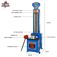 Machines de jeu d'arcade à marteaux King Power, aire de jeux intérieure à pièces, construction métallique, interface anglaise, à vendre