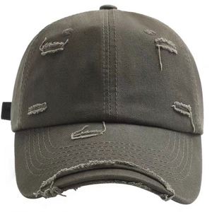 หมวกเบสบอลขอบขาดรุ่ยสไตล์ลำลองสำหรับผู้ชายและผู้หญิง หมวกฮิปฮอปแบบดิสเทรส - Product Image 5