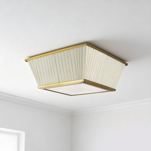 Copper fabric Modern Surface Mounted Indoor <b>square</b> Chandelier <b>Ceiling</b> <b>LED</b> Lamps Plafond for Home Decoration - Product Image 1