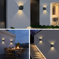 Applique murale LED décorative moderne carrée en ABS 10W IP65 étanche à la poussière pour extérieur, jardin et hôtel