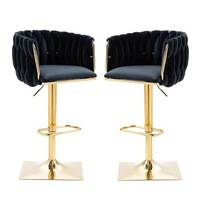 Tabouret de bar réglable en hauteur, tabouret de luxe pour la maison, dossier pivotant, tabouret de bar haut en velours, siège pivotant